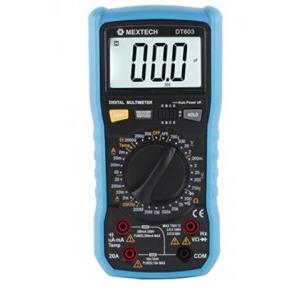Mextech Digital Multimeter  DT603 (3 Digit 6000 Counts True RMS 750V AC  Voltage, 1000V DC voltage, 10A AC/DC Current,  100mF Capacitance, 10mHZ Frequency, 60M  Resistance, -20 To 1000°C Temperature,?  NCV, Countinuity & Diode Test, Hold Function, )