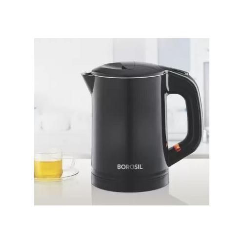 Borosil Eva 1 Litre 1350 Watts Electric Kettle (Detachable Base, BKE1LSSB21, Black)