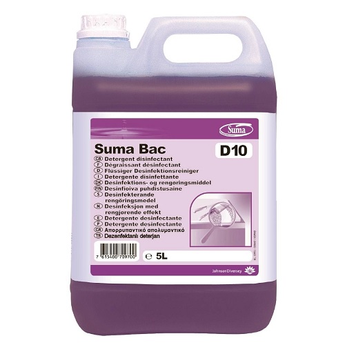 Diversey Suma Bac D10 7010075 All Purpose Cleaner/Sanitizer Concentrate 5 Ltr
