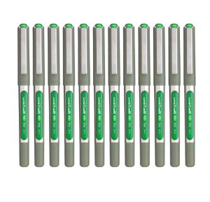 Uniball Eye Fine Roller Pen, Stainless Steel Tip, 0.7mm, UB 157, Green Pack Of 12 Pcs