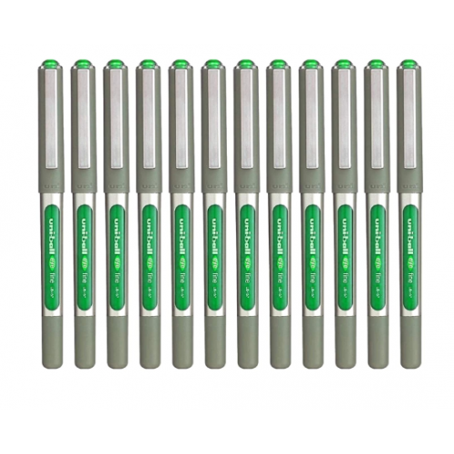 Uniball Eye Fine Roller Pen, Stainless Steel Tip, 0.7mm, UB 157, Green Pack Of 12 Pcs