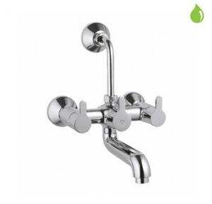 Jaquar Wall Mixer With Provision For Overhead Shower With 115 Mm Long Bend Pipe On Ipper Side, Connecting Legs And Wall Flanges, FUS-29273UPR