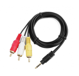 3.5mm Plug To 3 RCA Audio Cable, 5 Mtr