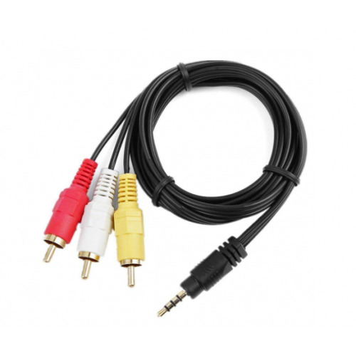 3.5mm Plug To 3 RCA Audio Cable, 5 Mtr