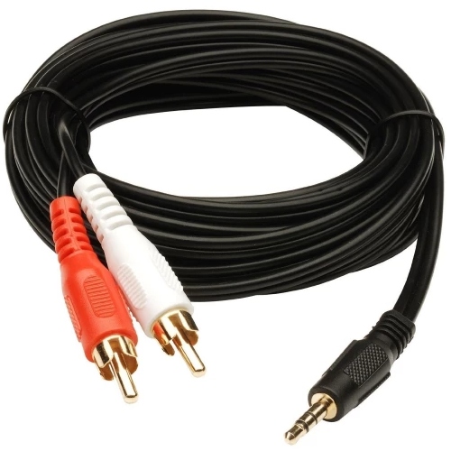 3.5mm Stereo Audio Male To 2RCA Male Cable 1.5 Mtr