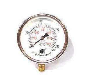 Akvalo SS Pressure Gauge Glycerin Filled Bottom Direct 1/8 BSP (M), 0.5 Kg-10.6 kg, 2 Inch Dial Size