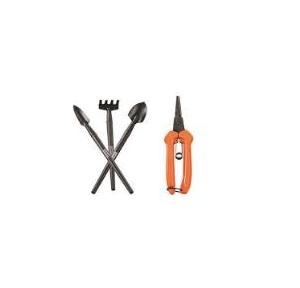 Falcon Mini Garden Tool Kit Set (1 Small & 1 Big Trowel, 1 Rake & 1 Bonsai Cutter) FBGT1234