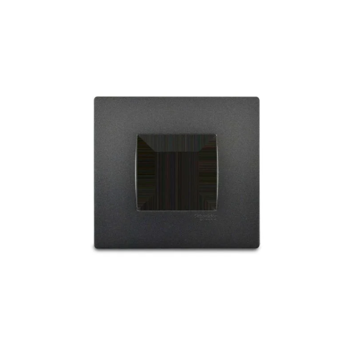 Schneider Opale  2 Module Grid And Cover Plate X0702BG, Black Graphite