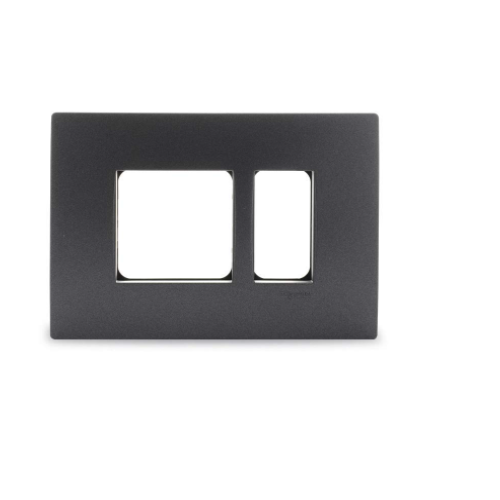 Schneider Opale 3 Module Grid And Cover Plate X0703 BG, Black Graphite