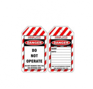 Asian Loto ALC OSPL Do Not Operate Lockout Tag  Double Color Printing