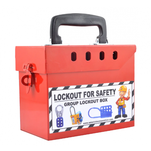 Asian Loto Group Lock Box For Lockout Tagout With 16 Holes  10.43 X 6.06 X 4.33 Inches  ALC-LGBB
