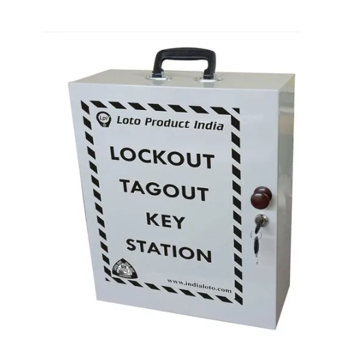 MS Powder Coated Lockable Key Station With Front Side Transparent Acrylic Cover And Lock 10 X 9 X 2 Inch, Grey For 20 keys