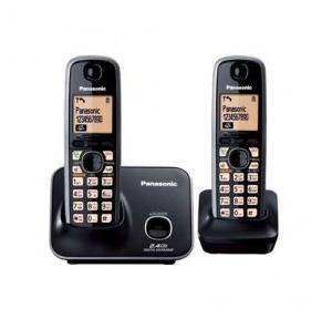 Panasonic Black Cordless Double Handset Speaker Phone With Caller ID KXTG 3712