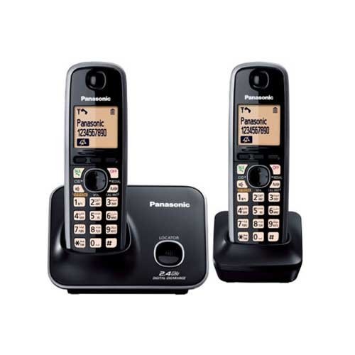Panasonic Black Cordless Double Handset Speaker Phone With Caller ID KXTG 3712