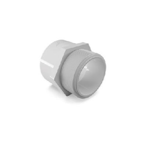 Finolex 2Â½ Inch White U-PVC Solvent Joint Male Threaded Adapter ASTM IS2467