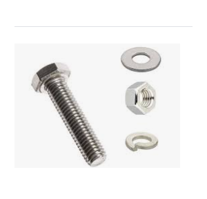 GI Nut Bolt with Washer, 10mm x 3Inch (1Kg)