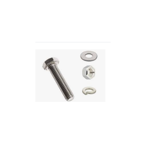 GI Nut Bolt with Washer, 10mm x 3Inch (1Kg)