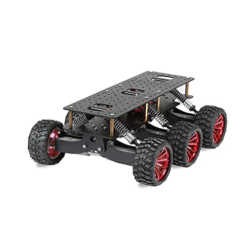 Black 6WD Search Rescue Platform Smart Car Chassis Damping Off-Road Climbing WIFI Car