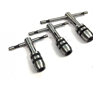 T-Handle T Type Tap Wrench Set of 3 Pieces Solid Collect Jaws (1/16