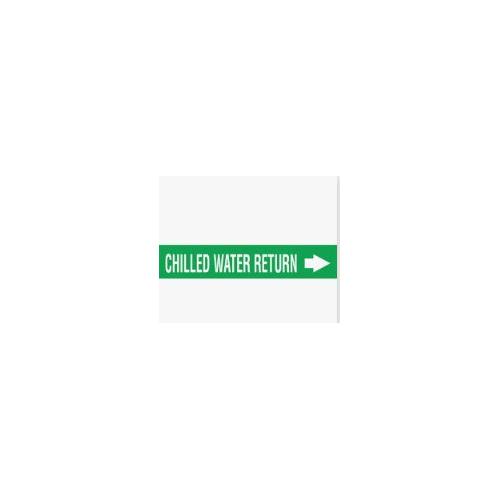 AHU Chilled Water Outlet Radium Sticker With Arrow Mark, 12x4 inch Size
