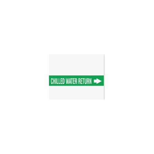 AHU Chilled Water Outlet Radium Sticker With Arrow Mark Size 12x4 Inch