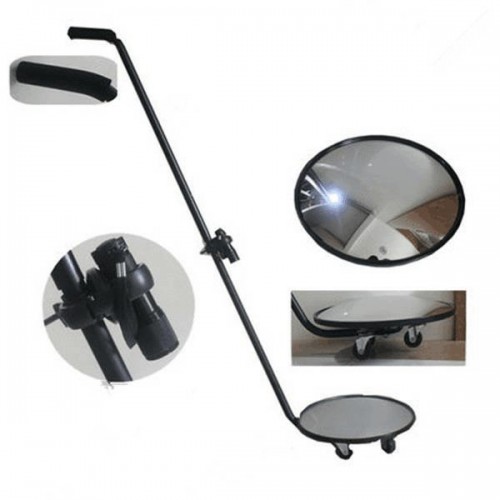 Under Vehicle Search Mirror, Dia - 300mm, Handle Expand Length - 40 inch With Torch