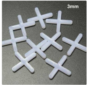 PVC White Tile Spacers, Size 3mm ( Pack of 100 pcs )