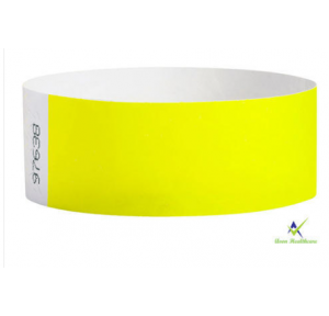 Wristband 55 GSM Yellow Color, Size 19mm x 10 Inch