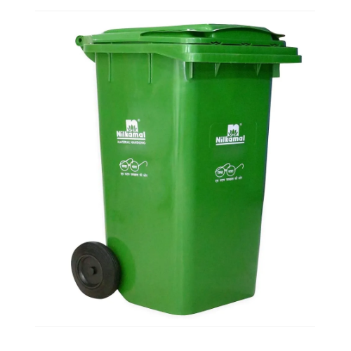 Nilkamal Wheel Garbage Waste Bin, 240 Ltr (Green), Model -1080-H