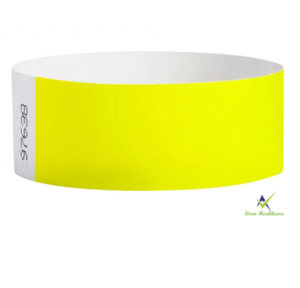 Wristband 55 GSM Yellow Color, Size 25mm x 10 Inch