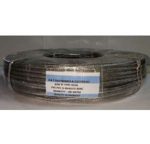 SS Braided Thermocouple Wire K Type, 1 Mtr