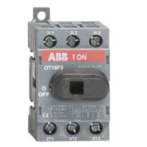 ABB Manual SW. Base Disconnector & Din Mount, P/N: OT16F3-16A-3P , Item: 221203001