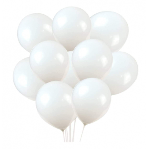 White Round Balloon Pack of 100 Pcs