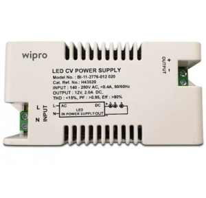 Wipro LED Driver LED CV Power Supply, 25W, 2000mA, 140-280V, H43520, BI-11-2776-012020