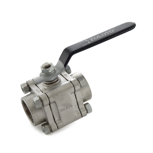 Zoloto Ball Valve ART-1081 Stainless Steel CF8 SS 304 20mm Three Piece Design Class-150 Screwed