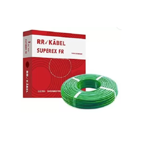 RR Kabel Cable 1 Core 6 Sqmm FR PVC Insulated Wire Green ( 90mtr)