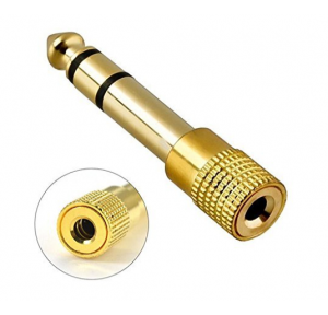 Metal 3.5mm Female To 6.35mm Male Plug Stereo Audio Jack Adapter Converter Connecter