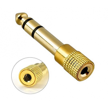 Metal 3.5mm Female To 6.35mm Male Plug Stereo Audio Jack Adapter Converter Connecter
