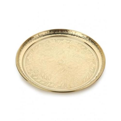 Brass Finish Thali 12 Inch 400gm