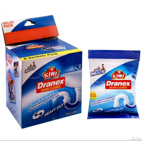 Kiwi Dranex Drain Cleaner, 300 Gm (Pack Of 6 Packet Of 50Gm)