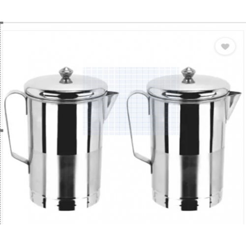 Apeiron Stainless Steel Water Jug Capacity 2 Ltr With Lid And Handle (Pack Of 2)