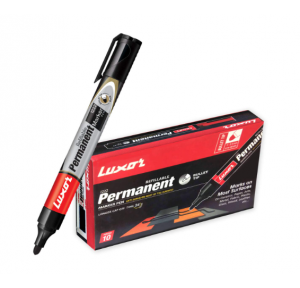 Luxor Permanent Marker Pen Refillable Black Pack of 10