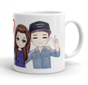 Ceramic White Mug With Print 330Ml