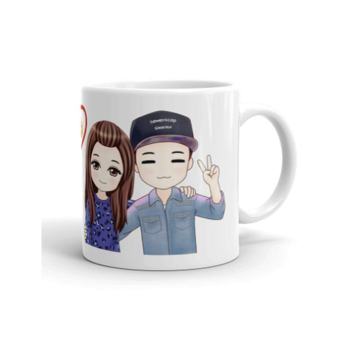 Ceramic White Mug With Print 330Ml