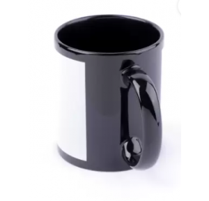 Ceramic Patch Black Mug With Print 330Ml