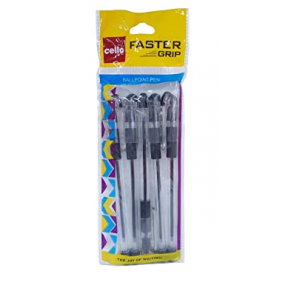 Cello Faster Grip Ball Pen - Black