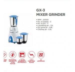 Bajaj GX-3,500 W Mixer Grinder (3 Jars)
