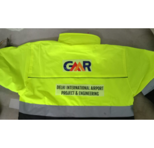 GMR-Dial Logo (Big) On Back Side Of Saftety Jacket, Size - 9 X 4 Inch