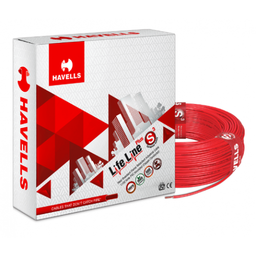 Havells 2 Core 1.5 Sqmm Copper Armoured Fire Rated Cable ( Red) 100Mtr Roll