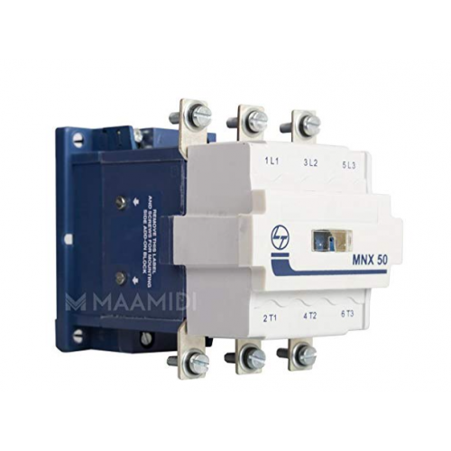 L&T Power Contactor 3P, MNX 50,PN:CS97075 With Auxiliary Contact Blocks MNX-A1, 2NO+2NC CS94114